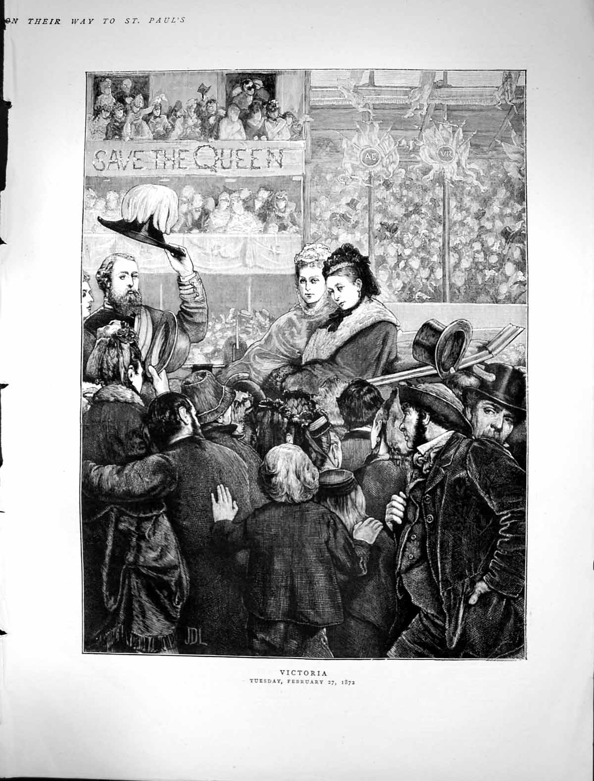 Old Antique Print 1872 Portrait Queen Victoria Transport Coach Fine Art 19th
