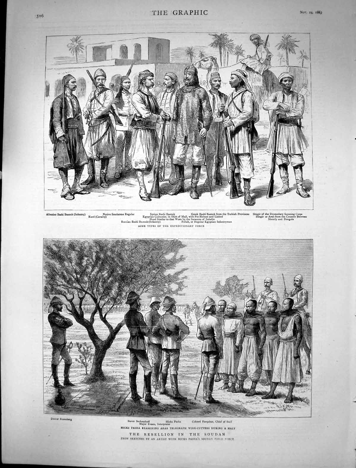 Old 1883 Rebellion Soudan Hicks Pasha Rosenberg Evans Bazouk Kurd Ara Victorian