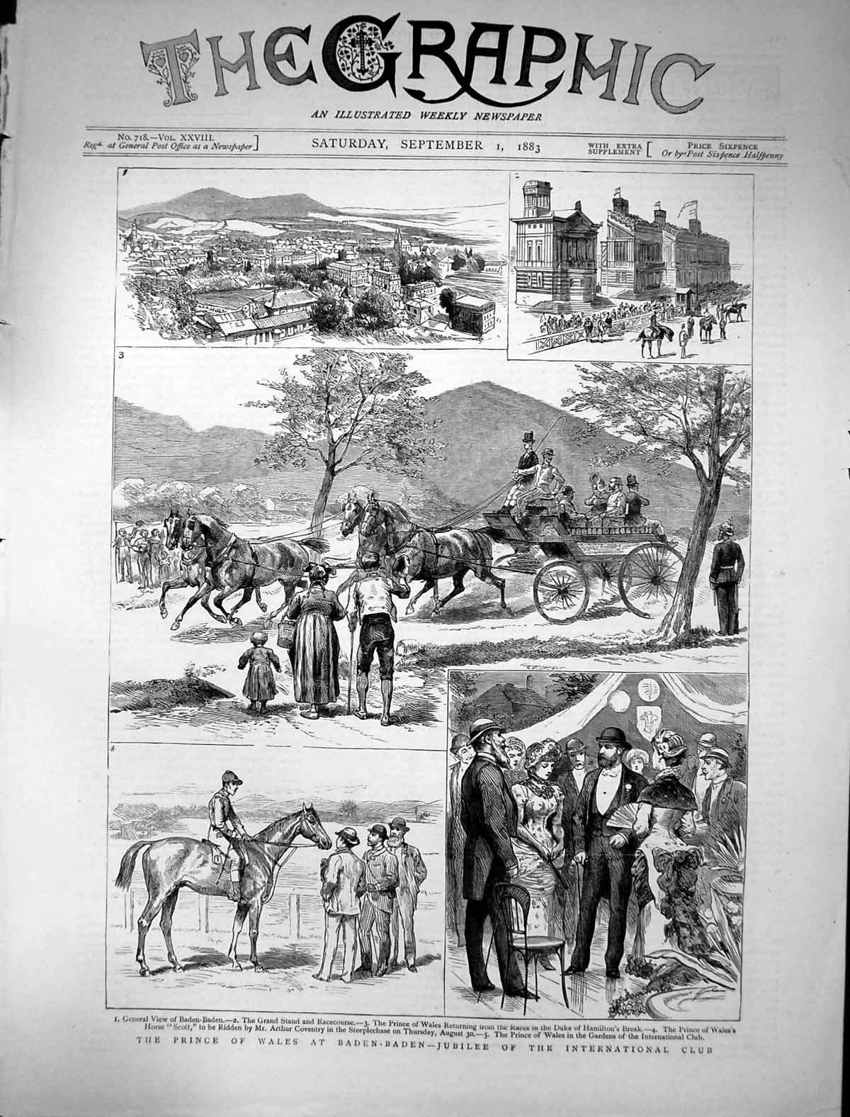 Old 1883 Prince Wales Baden-Baden Jubilee International Club Duke Ham Victorian