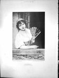 Original Old Antique Print 1890 Portrait Beautiful Woman Graziella Victorian