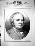 Old Antique Print 1891 Portrait Earl Sir Granville George Leveson-Gower 19th