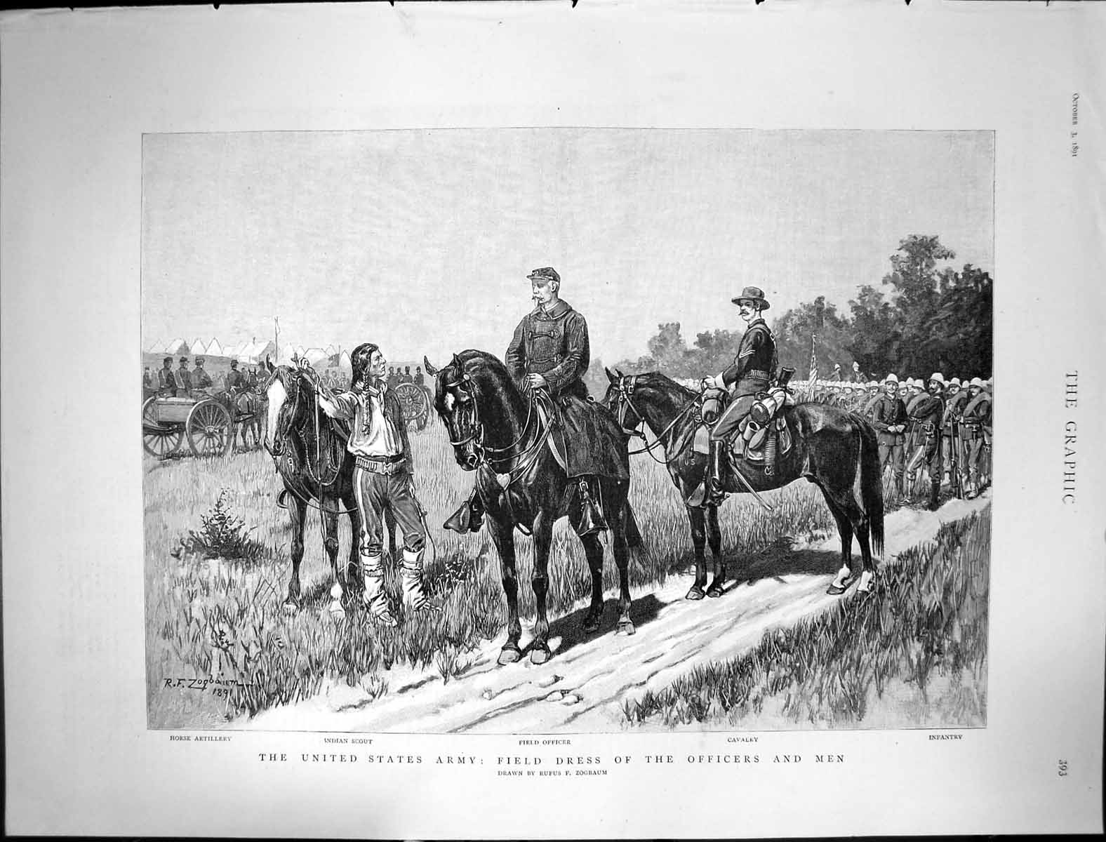 Old 1891 United States Army Field Dress Officers Indian Scout Horse A Victorian