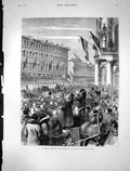 Old 1878 Arrival Czar St. Petersburg Scene Newski Prospect Procession Victorian