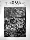 Old Antique Print 1878 War Scene Road Constantinople Dead Bodies Fine Art 19th