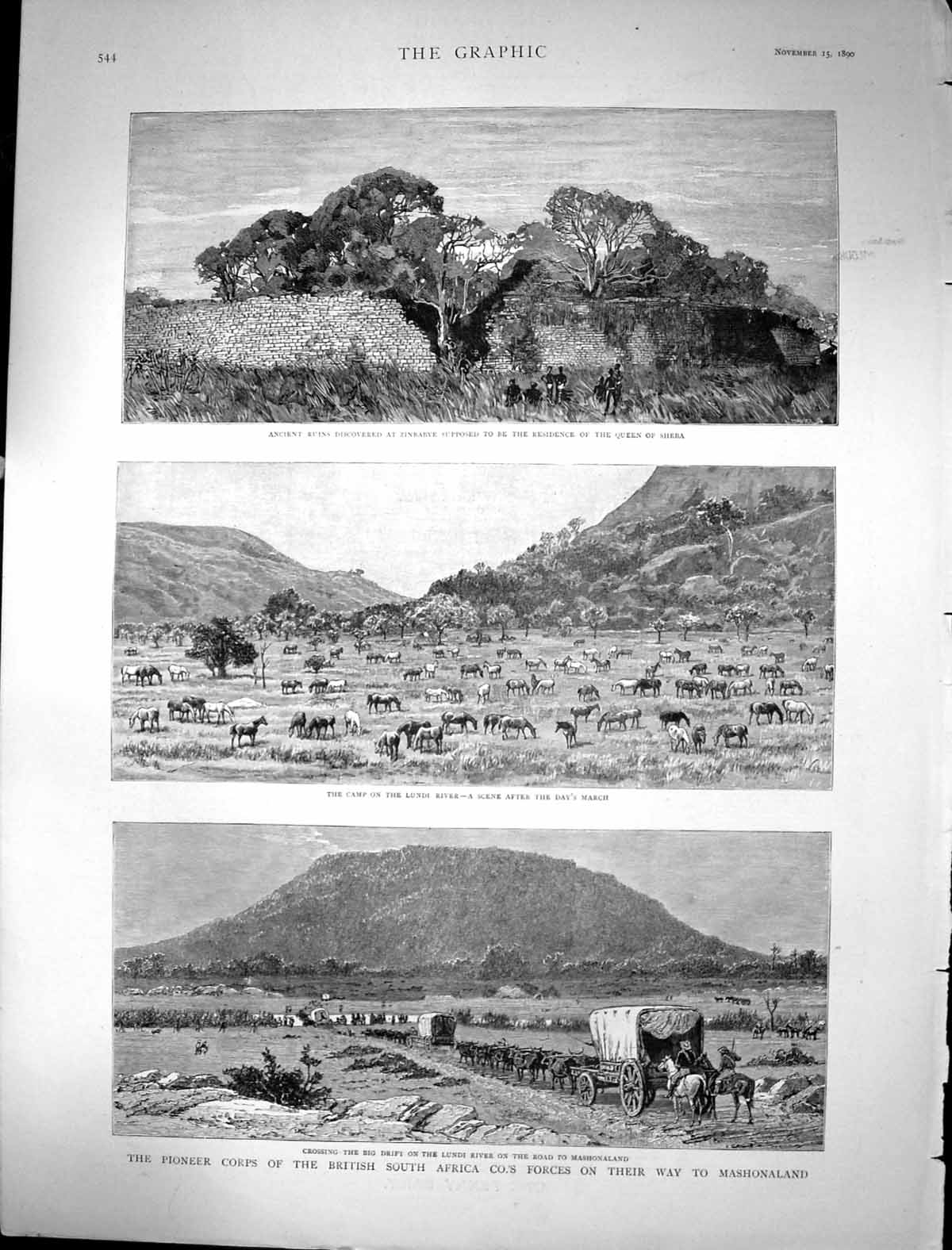 Old 1890 Pioneer Corps Africa Mashonaland War Lundi River Camp Zinbab Victorian