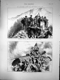 Antique Old Print 1874 Switzerland Sunrise Rigi Shadow Pilatus Sunset Rain 19th