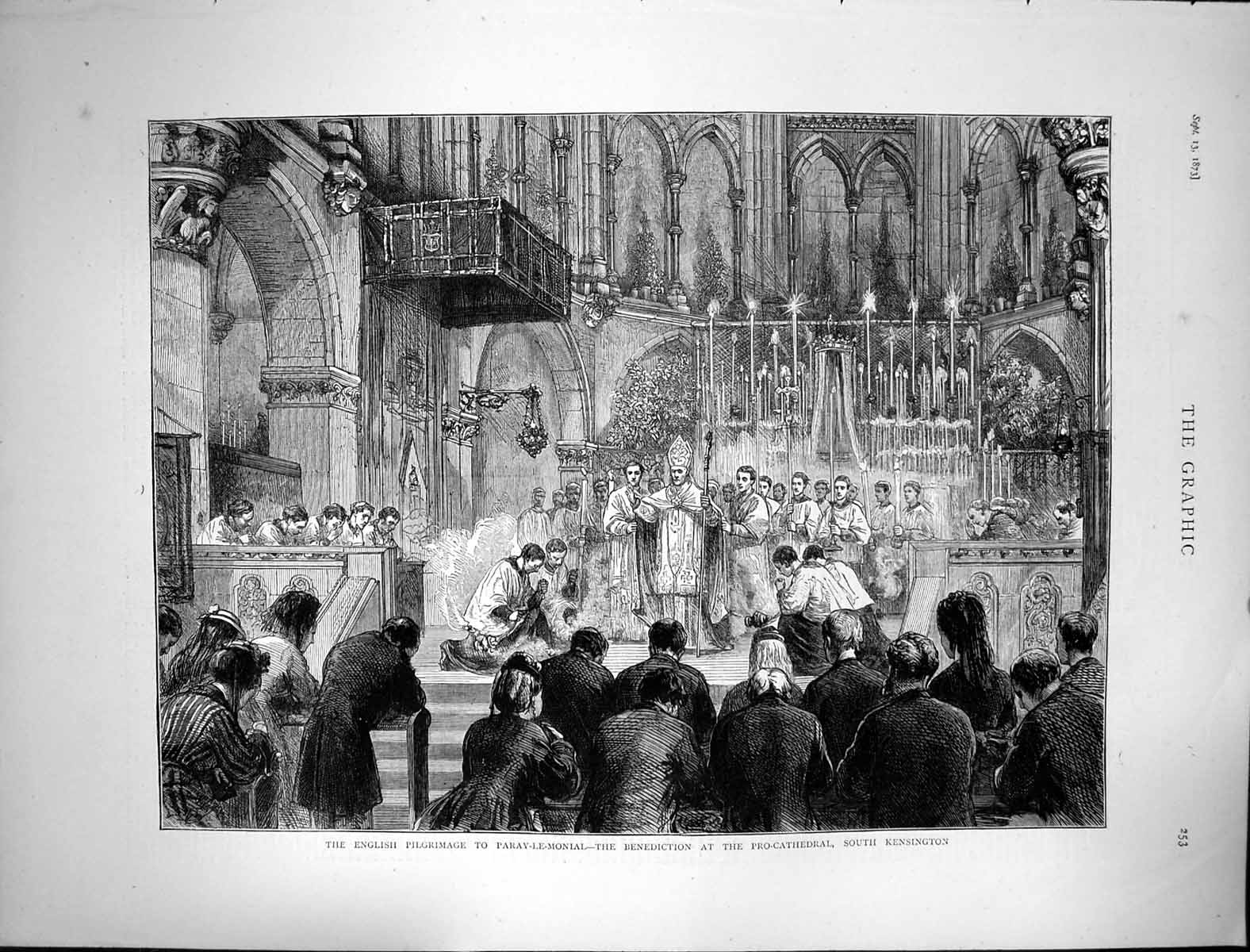 Old 1873 English Pilgrimage Paray-Le-Monial Benediction Pro-Cathedral Victorian