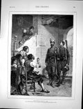 Original Old Antique Print 1874 Billeted Spain War Siers Haynes Williams 19th