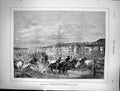 Original Old Antique Print 1874 Roman Cattle Market Horses Cowboys Poingdestre