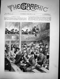 Original Old Antique Print 180 Sketch Ned Wright'S Thieves Supper Dinner 19th