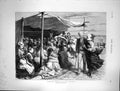 Old Antique Print 1874 Open Air Services Seaside Folkestone Beach Scene 19th