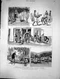 Antique Print 1882 Round World Yachting Ceylon Malay Fishermen Penang Fripp