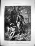 Old Antique Print 1873 Harry Heathcote Gangoil Jacko Horses Smoking Pipe 19th
