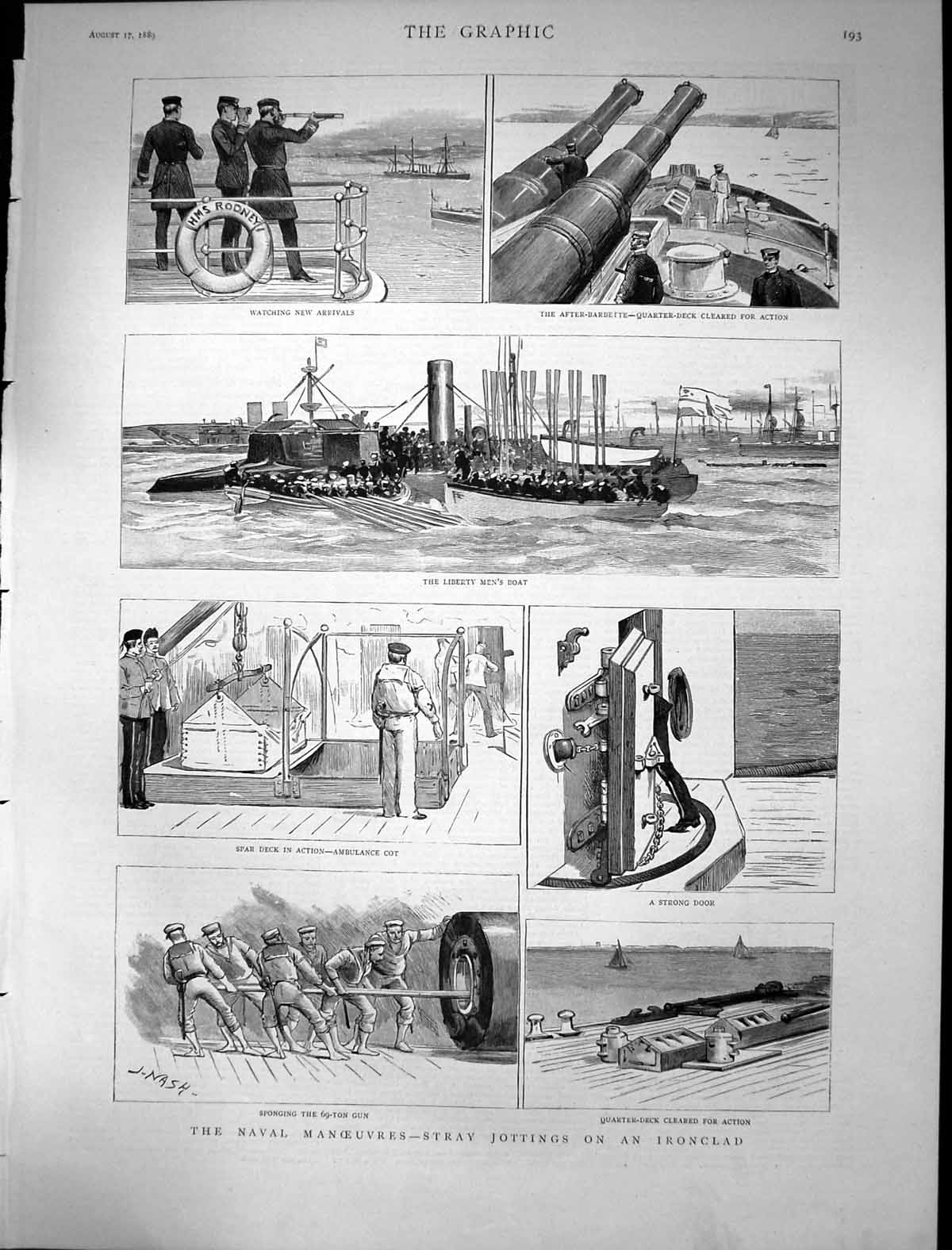 Old 1889 Navy Manoeuvres Ironclad Ship Ambulance Cot Liberty Men'S Bo Victorian