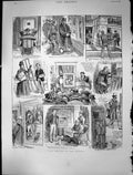 Original Old Antique Print 1890 Art Paintings What Becomes Pictures Victorian