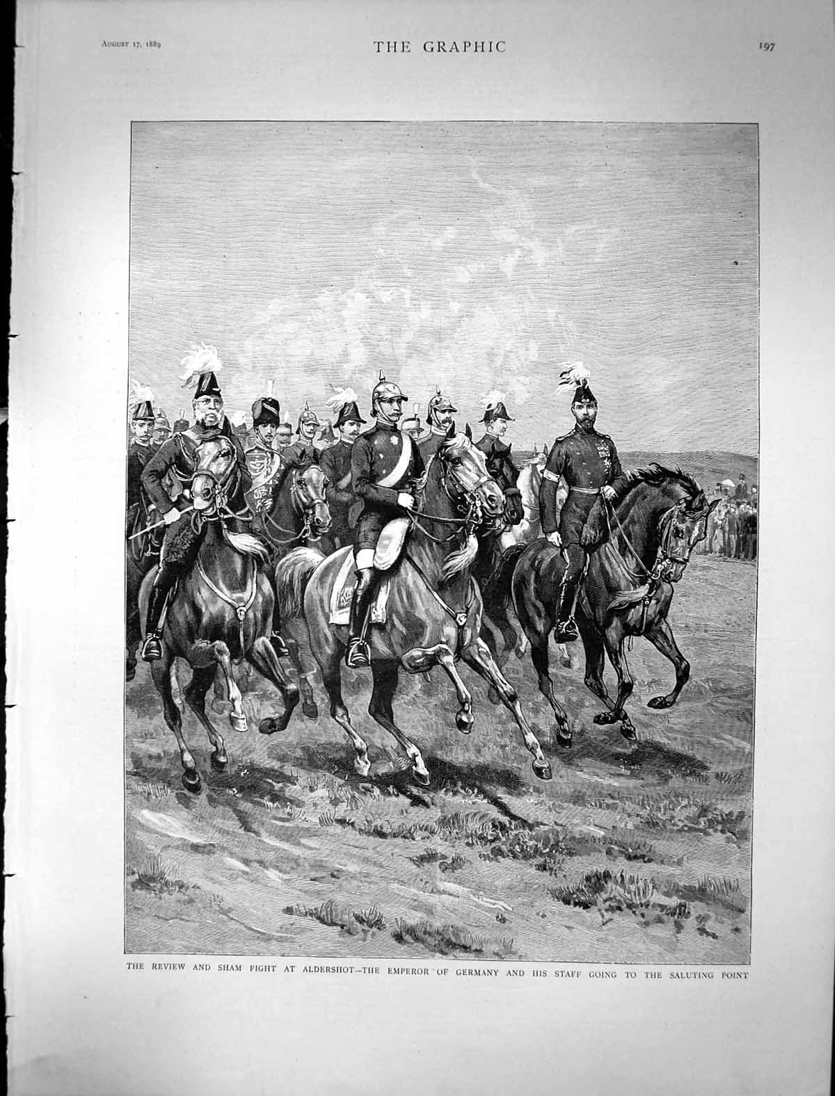 Old 1889 Sham Fight Aldershot Emperor Germany Staff Saluting Point Ho Victorian