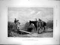 Old Antique Print 1874 Le Chemin Barre Young Children Horses Field Weber 19th