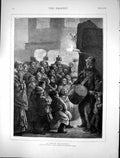 Antique Old Print 1874 Al-Fresco Amusements Music Drum Entertainment Smith 19th