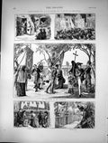 Old 1873 Pilgrim Paray-Le-Monial Shrine Grove Apparition Procession C Victorian
