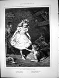 Original Old Antique Print Fairy Queen Home H Paterson Girl Wand Lady 1873 19th