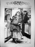 Original Old Antique Print Ashantee War Goodbye Sier Farewell Kiss Railway 1873