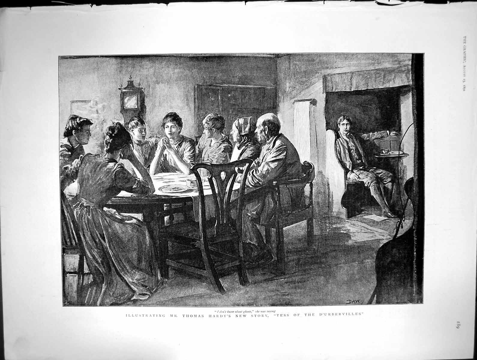 Original Old Antique Print Mr Thomas Hardys New Story Tess D'Urbervilles 1891