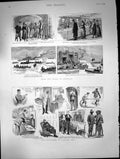 Antique Print Fleet Spithead Victoria Pier Hms Euphrates Coaling Ship 1889 19th