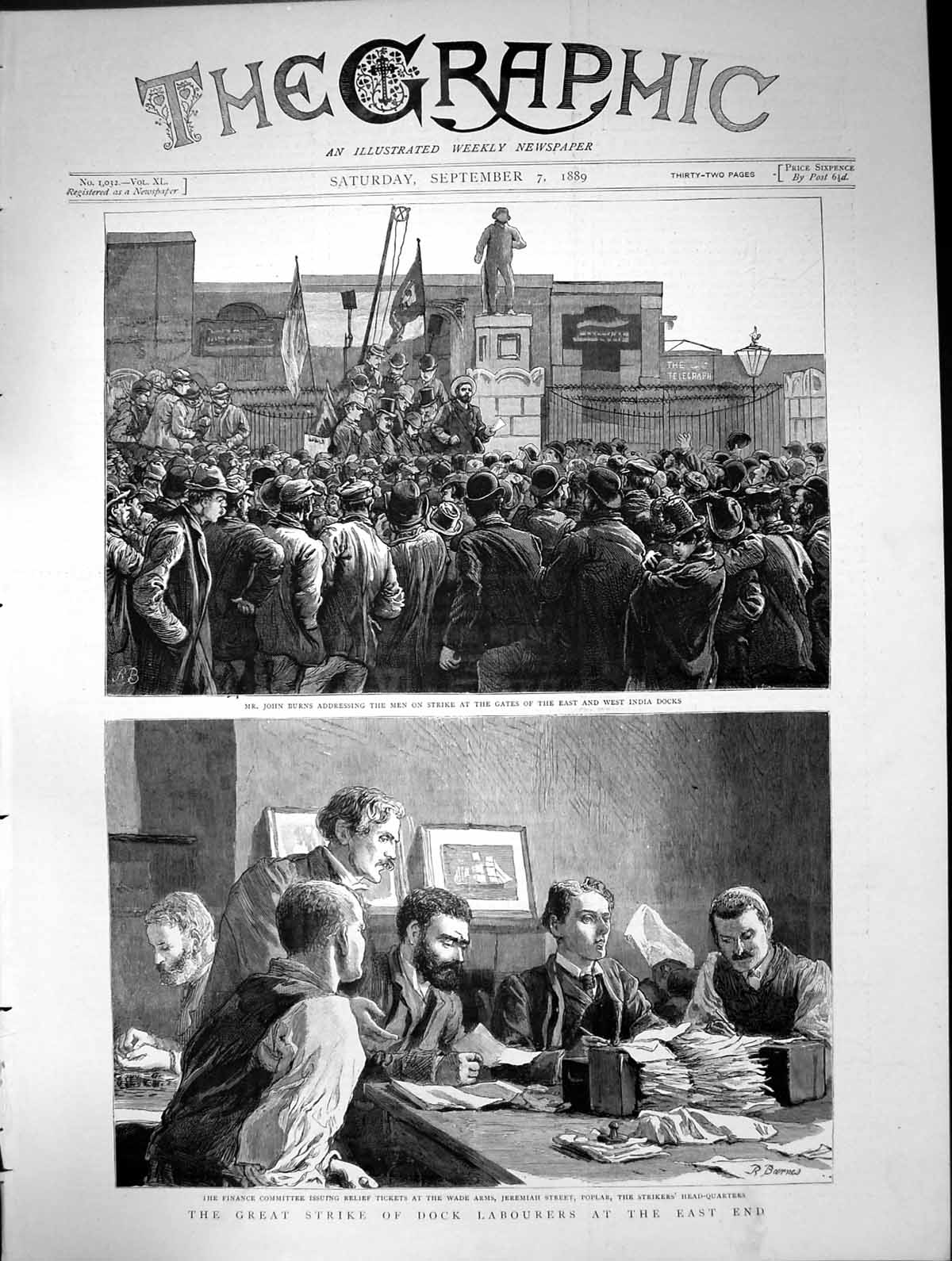 Old Great Strike Dock Labourers East India Docks Relief Tickets 1889 Victorian