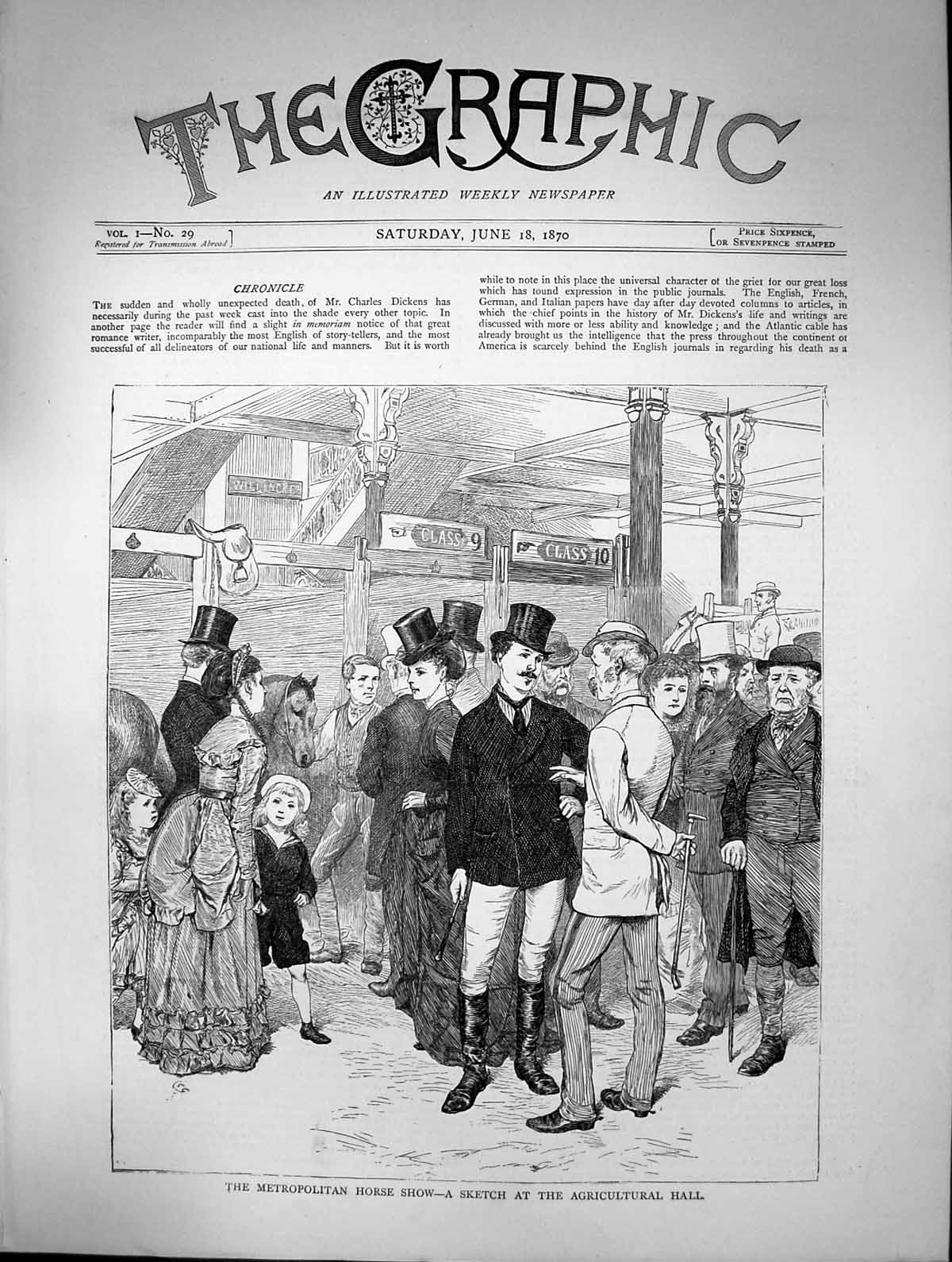 Original Old Antique Print Metropolitan Horse Show Crowd Agricultural Hall 1870