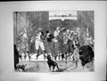 Antique Old Print German Band Playing Street Dogs Trumpet Violin Flute 1872