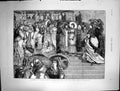 Original Old Antique Print Fashions Hyde Park Steps Albert Memorial Ladies 1873