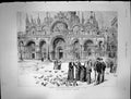 Antique Old Print Prince Princess Wales Venice Feeding Pigeons St Marks 1889