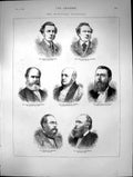 Antique Print Municipal Elections Lord Provost Glasgow Mayor Birmingham1874