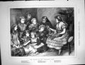 Antique Old Print Fruits Christmas Tree H Woods Children Basket Fruit 1874 19th