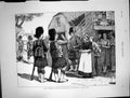Antique Old Print Summer Manoeuvres Route Marching Fall In Siers Kilts 1874