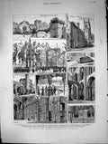 Old Antique Print Prince Princess Wales Winchester Wolvesey Castle 1883 19th