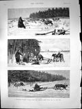 Original Old Antique Print Reindeer Journey Nortern Siberia Kara Sea Obi 1889