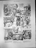 Antique Old Print Adventures Jim Pet Dog Arrives Train Carry Settle Down 1889