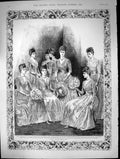 Old Antique Print Bridesmaids Attended Princess Louise Wales Eight 1889 19th