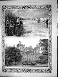 Antique Print Princesslouise Wales Lord Fife Sandringham Duffhousebanff1889