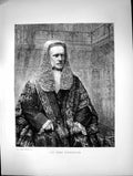 Original Old Antique Print Lord Chancellor Dressed Wig Robes 1870 Victorian