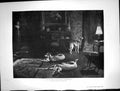 Original Old Antique Print Awaiting Masters Return Three Dogs Living Room 1888