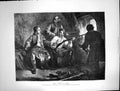 Old Antique Print Prince Charles In Hiding Guarded By Three Men Guns 1872 19th