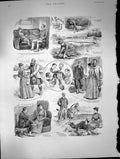 Antique Print Jottings Doctor Lady Taking Up Fishing Salmon Hatcheries 1890