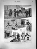 Old Antique Print University Life Oxford Proctor Academical Costume 1882 19th
