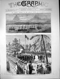 Antique Old Print Guatemalan Troops Saluting British Flag Plaza San Jose 1874