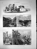 Old Antique Print Province Mendoza Santiago De Chili South America 1889 19th