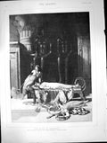 Original Old Antique Print Death Cleopatra John Collier Royal Academy 1890 19th