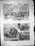 Old Antique Print Tour Canadian Pacific Railway Dogs Travel Holland 1889 19th