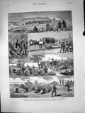 Antique Print Volunteers Day With Artists Corps Outpost Duty Flag Truce1878